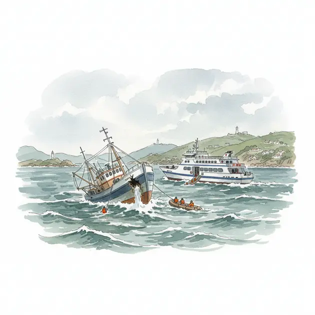 Collision between trawler Peruca and ferry off Ferrol