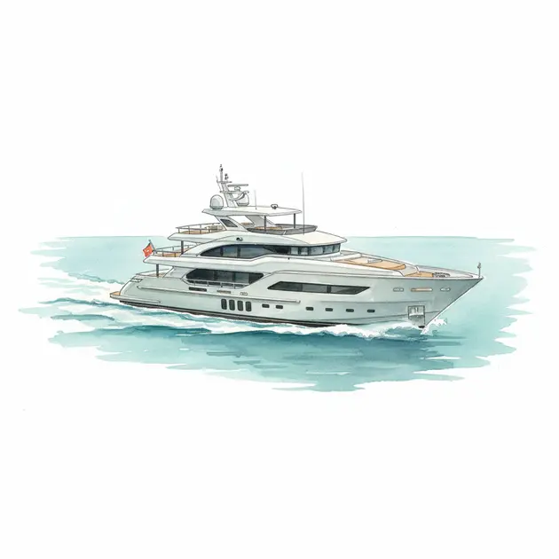 The sleek profile of the Mangusta GranSport 50 superyacht