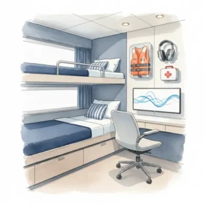 Équipage de yacht moderne en mer