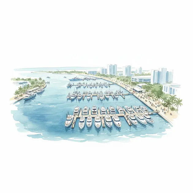 Luxury yachts docked at the Palm Beach International Boat Show 2026