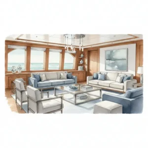 Intérieur luxueux du voilier Simena de 62 mètres