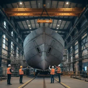 Bering 165 keel laying ceremony