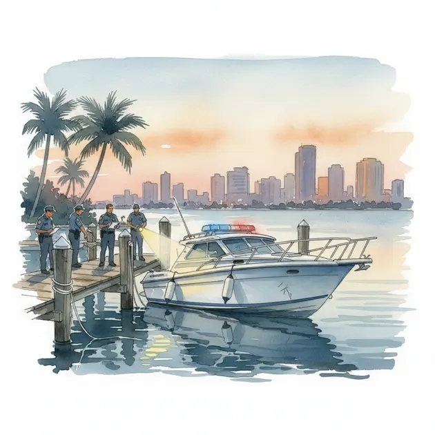 Emergency responders at a marina after a boat collision