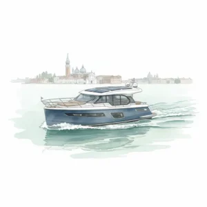 The new hybrid Greenline 42 yacht on the water