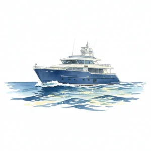 Nordhavn 100 expedition yacht sailing on open water