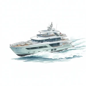 Princess X90 yacht undergoing sea trials in the UK