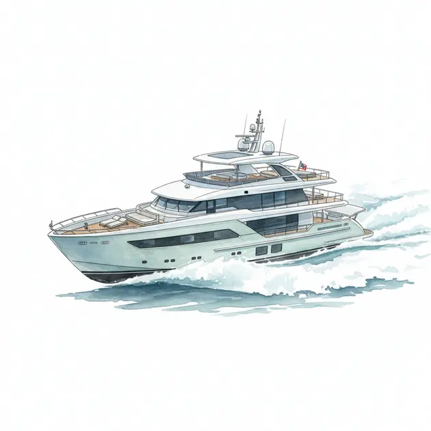 Princess X90 yacht undergoing sea trials in the UK