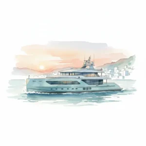 Side profile of the Sanlorenzo SL125 Asymmetric at sea