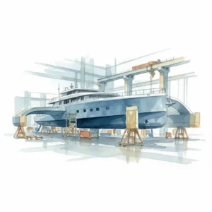 31-meter carbon fiber trimaran Anahita under construction
