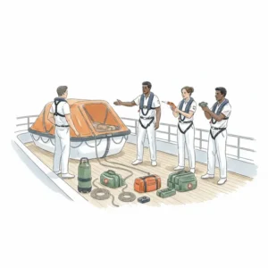 Technical inspection of a yacht deck.