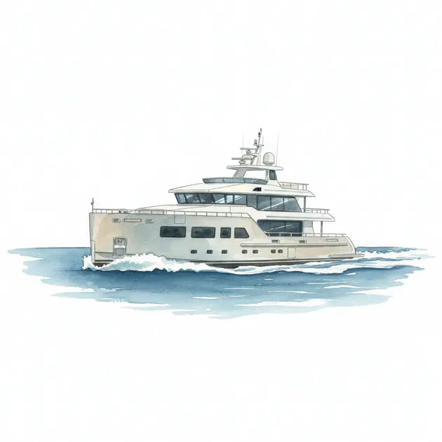 The new Kando 85 explorer yacht at sea