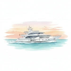 The 45-meter Genie Blu superyacht on the water