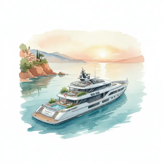Vue aérienne du nouveau yacht Azimut Seadeck 9 en mer