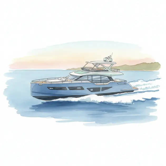 The Bluegame BG64 yacht cruising in the ocean