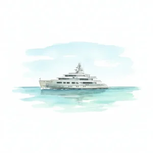 The explorer yacht Canoa during sea trials