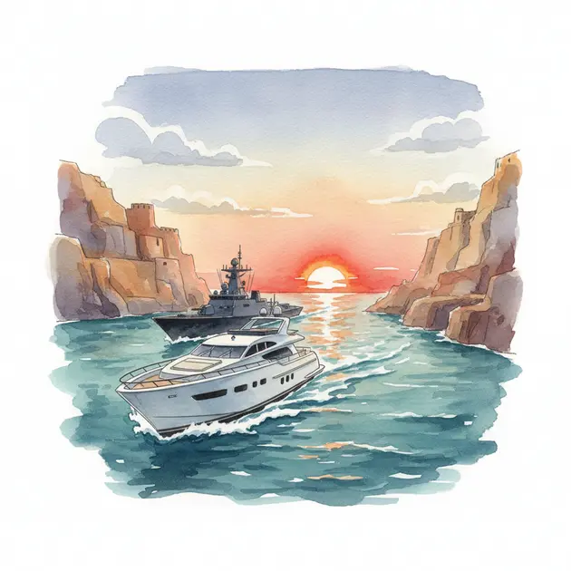 Luxury yacht navigating through high-risk waters