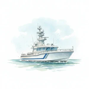Luxury yacht cruising in open waters