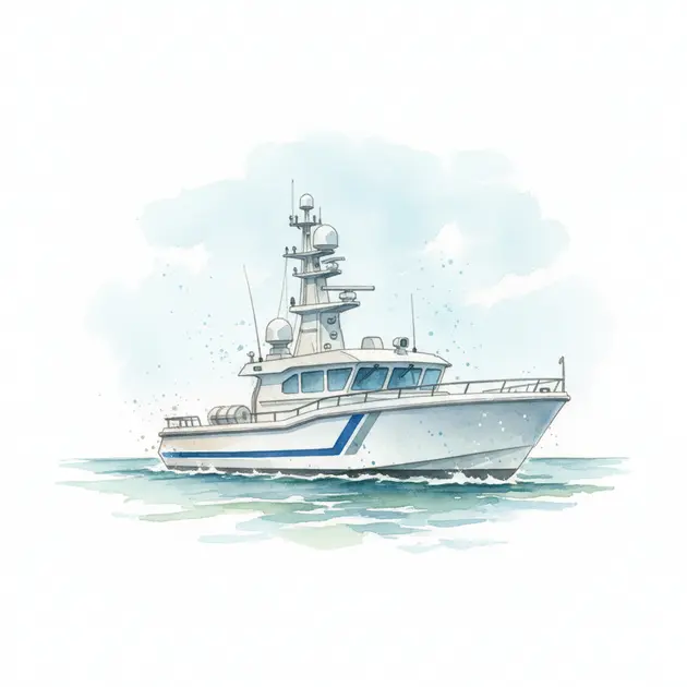 Luxury yacht cruising in open waters