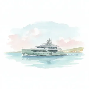 Vue conceptuelle du superyacht Arcadia A125 en mer