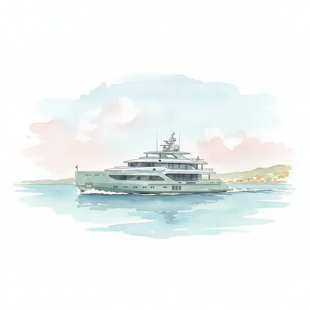Vue conceptuelle du superyacht Arcadia A125 en mer