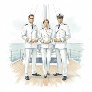 Yacht crew member looking at the sea